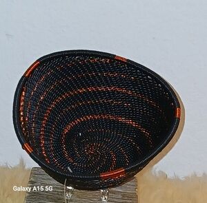 Zulu South African Woven Copper Wire Basket